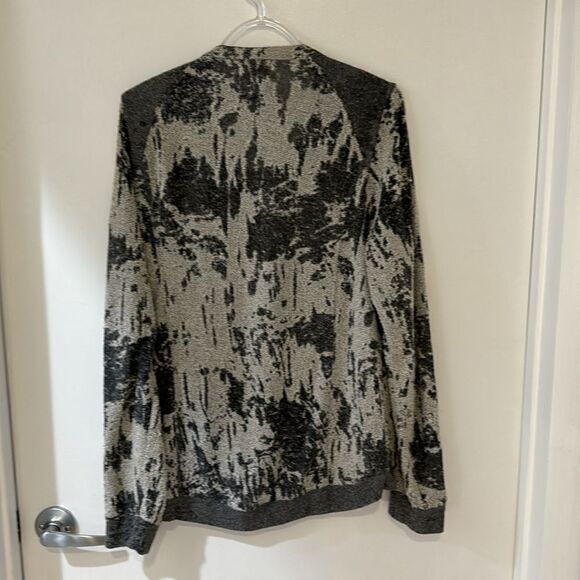 CHASER Teardrop gray white textured zip sweater moto jacket large - Picture 7 of 9